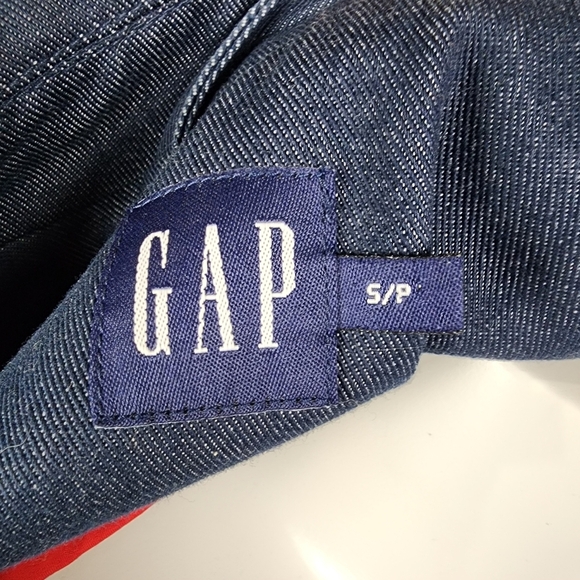 GAP Belted Denim Trench Coat  Embroidered Retro Blue Size Small - Picture 3 of 16
